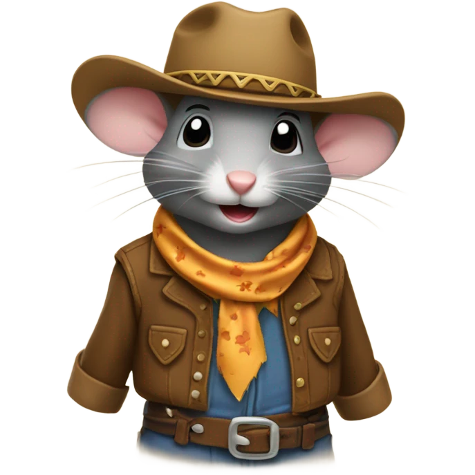 Old mouse wearing cowboy costume  emoji