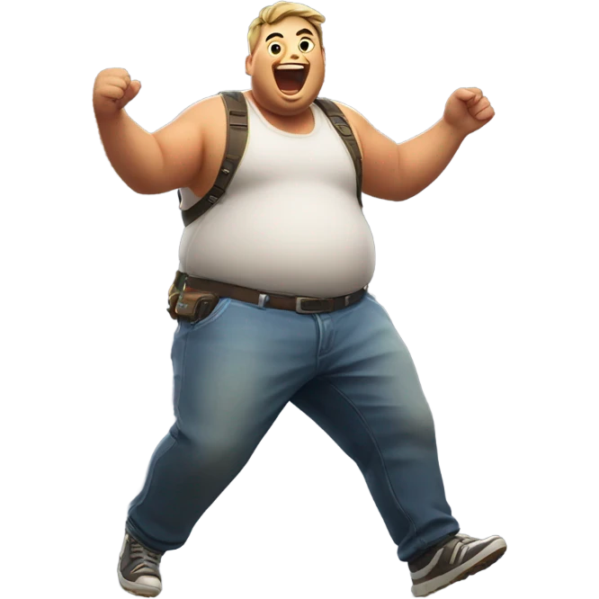 Fat guy doing Fortnite emote emoji