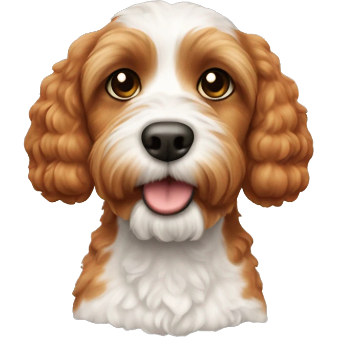 ginger cockapoo with white chest  emoji