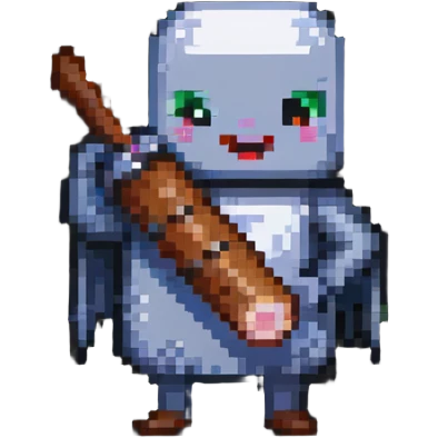 happy sausage character with a bat emoji