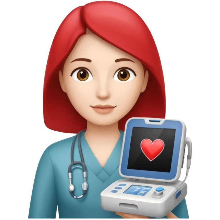 Cardiac sonographer with Philips ultrasound machine emoji