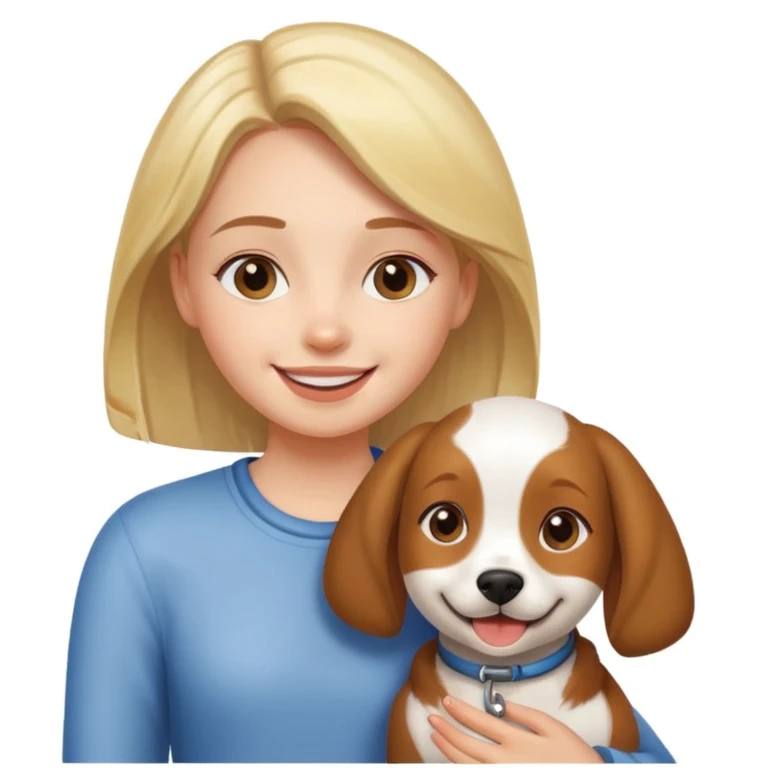 girl and her pet dog emoji