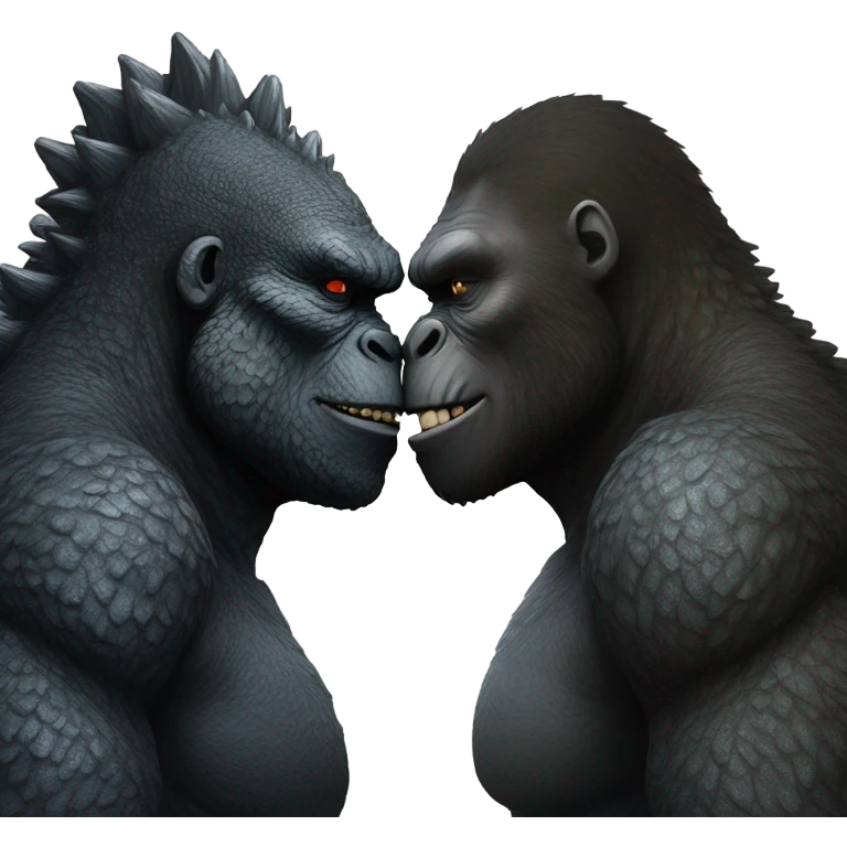 Godzilla kissing king kong emoji
