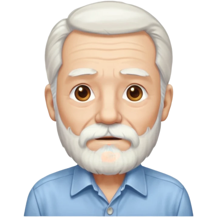 elderly man long hair and long bearded with shirt emoji