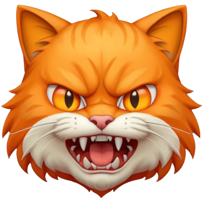 angry cat with fangs, front face  emoji