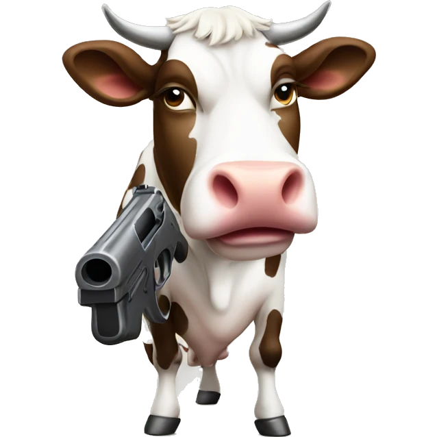 Cow with gun emoji