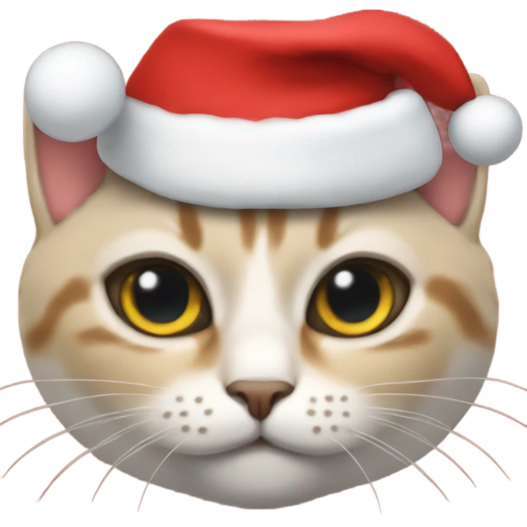 Cat wearing a Christmas hat  emoji