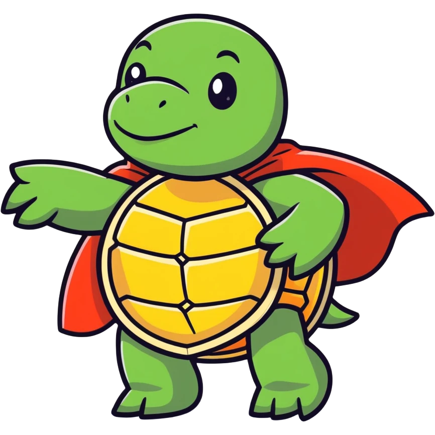 Turtle super hero emoji