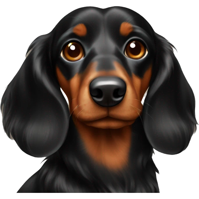 black and brown long haired daschund  emoji