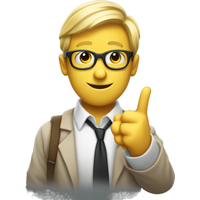nerd smiley with index finger pointed up emoji