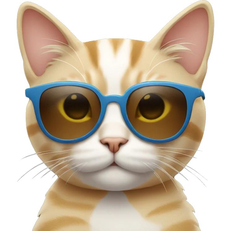 cat with sunglasses giving the peace sign emoji