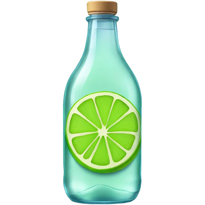 Vibrant lime slices still on glass bottle with water  emoji