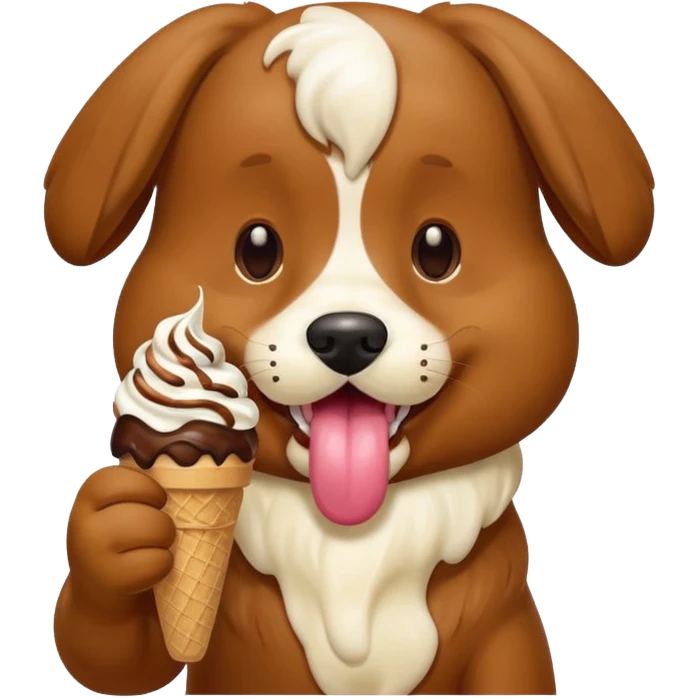 Dog eating ice cream emoji