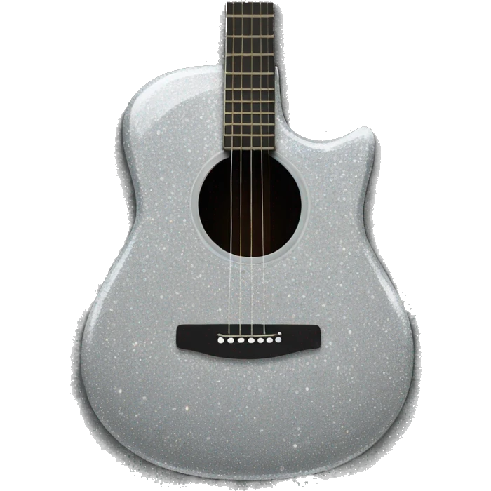 Silver sparkly acoustic guitar emoji