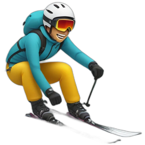 Skier from side riding down a hill emoji