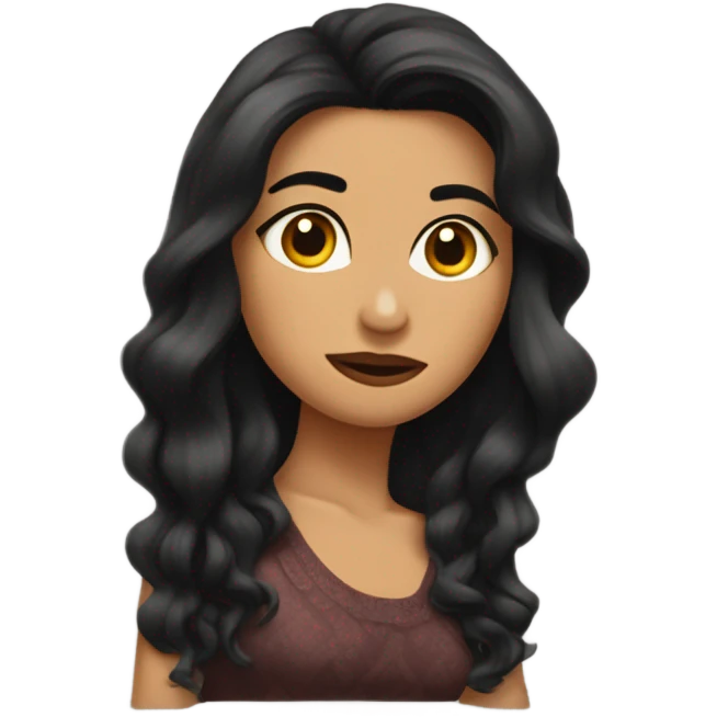 Morena tirando beso con ojos cerrados cabello suelto lido emoji