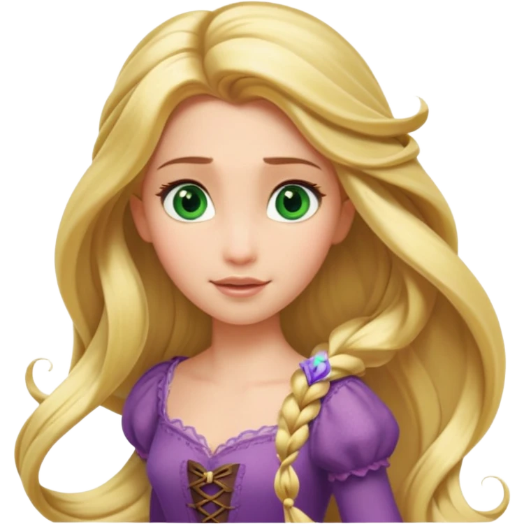 tangled disney rapunzel fair skin green eyes blonde hair  emoji