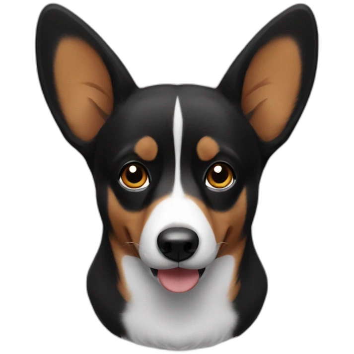 Black corgi disapproving emoji