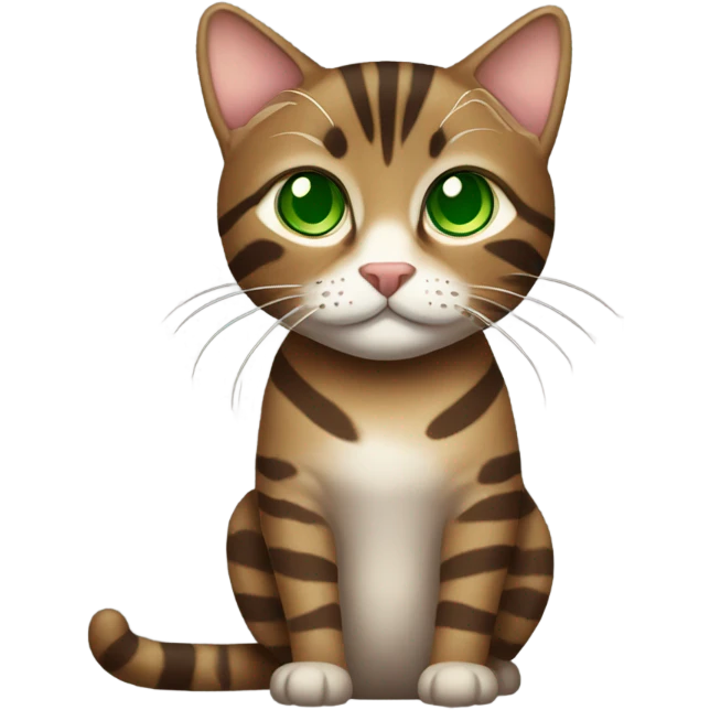 brown tabby cat with green eyes emoji