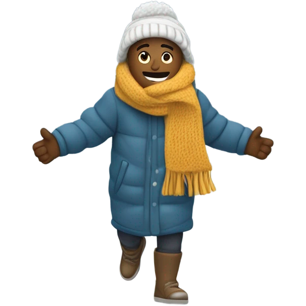 Some way to show that a person is escaping the cold emoji