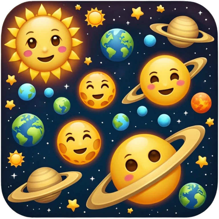 Faça um sistema solar emoji