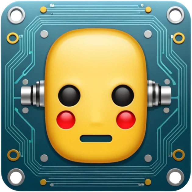 ai chip, circuit pattern, no face, emoji style emoji