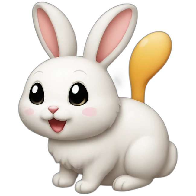 Chat sur le dos d'un lapin emoji
