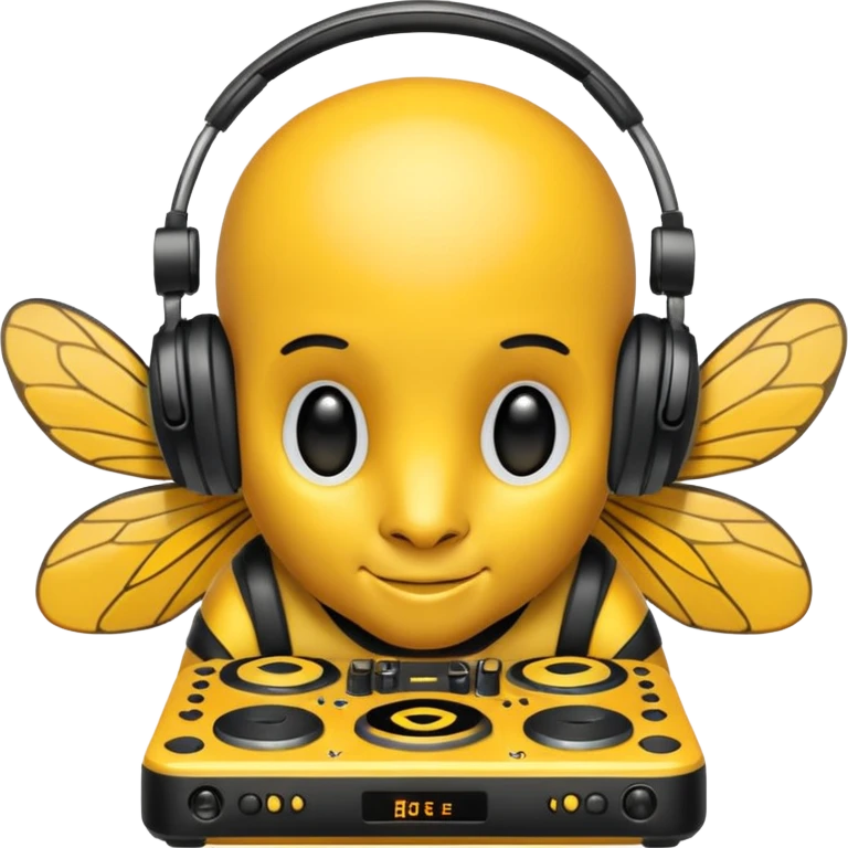 DJ bee with headphones emoji