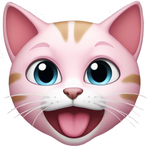 Cat crying pink tesrs emoji