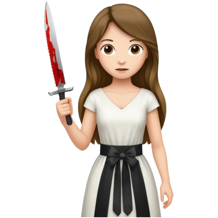 Women standing with a knife behind her back emoji