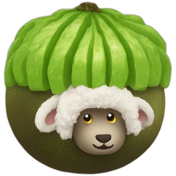 Mouton sur un avocat emoji