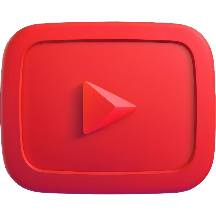 red YouTube play button logo with motion blur emoji