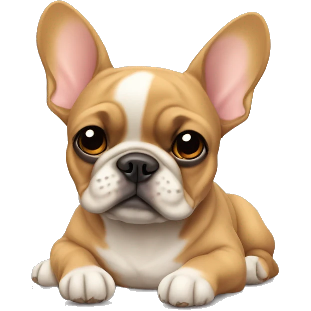 Fawn frenchie laying emoji