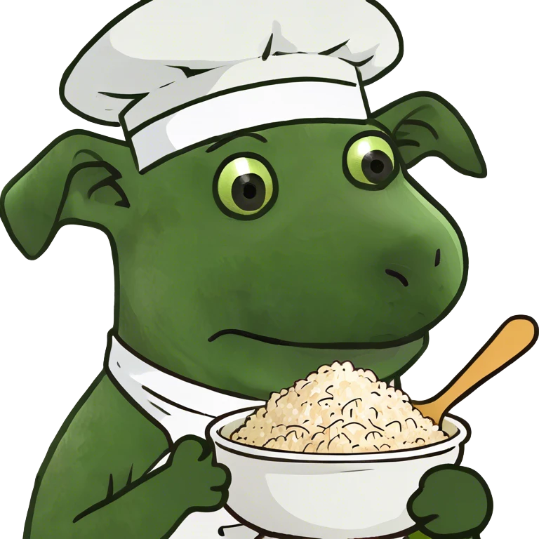 Dog eating rice ￼ emoji