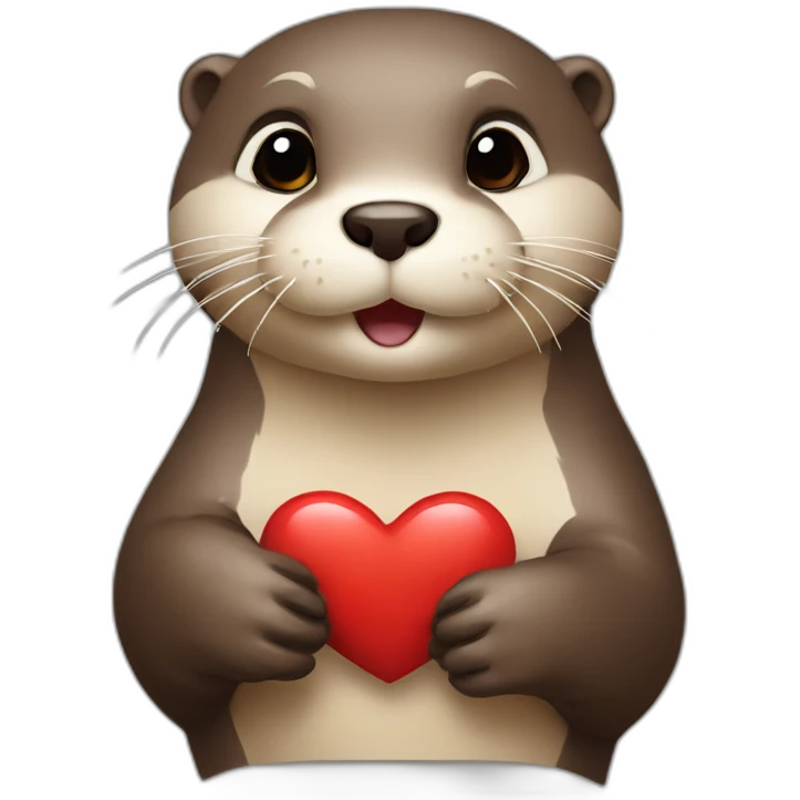 otter that makes a heart emoji
