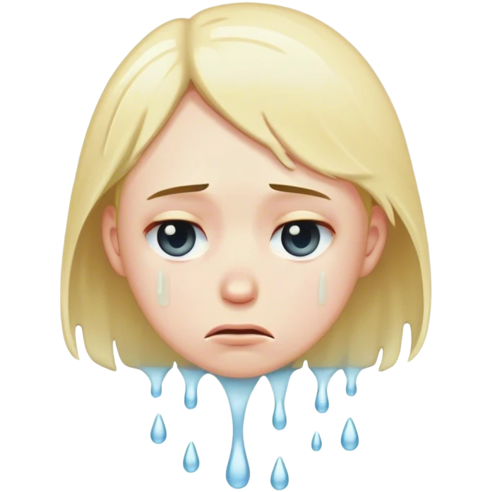 A wet person drained, and sad looking down, feeling like quitting emoji