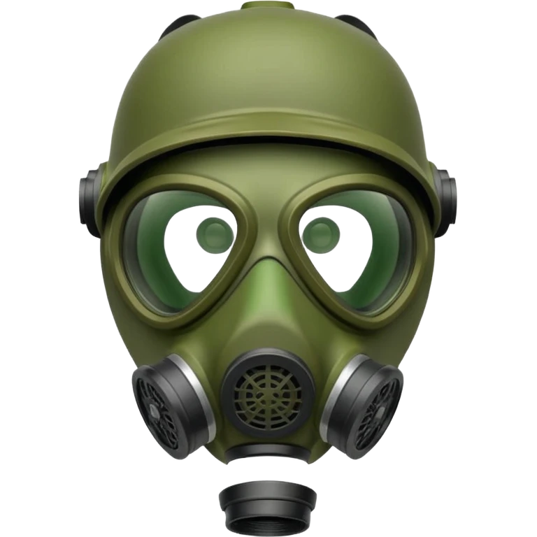 green gas mask, one filter emoji