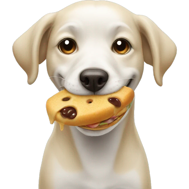 smiley dog with eating  emoji