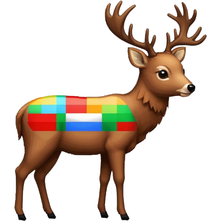 pixel deer eating words emoji
