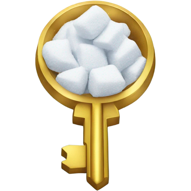 gold key with pile of snow on the end emoji
