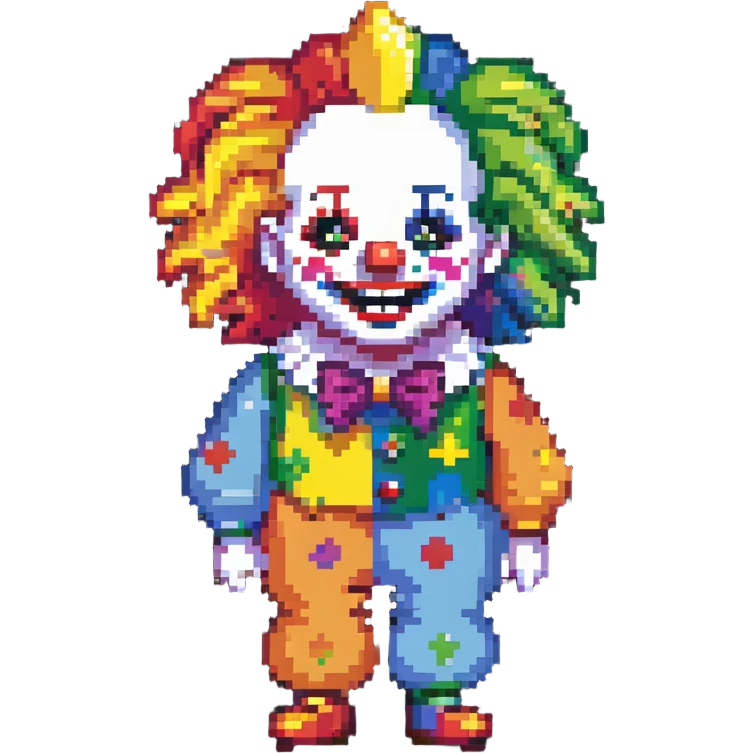 bright clown with rainbow hair emoji
