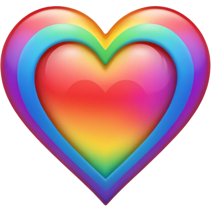 heart with rainbow gradient border emoji