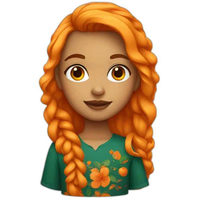 girl with orange haïr and portugese shirt emoji