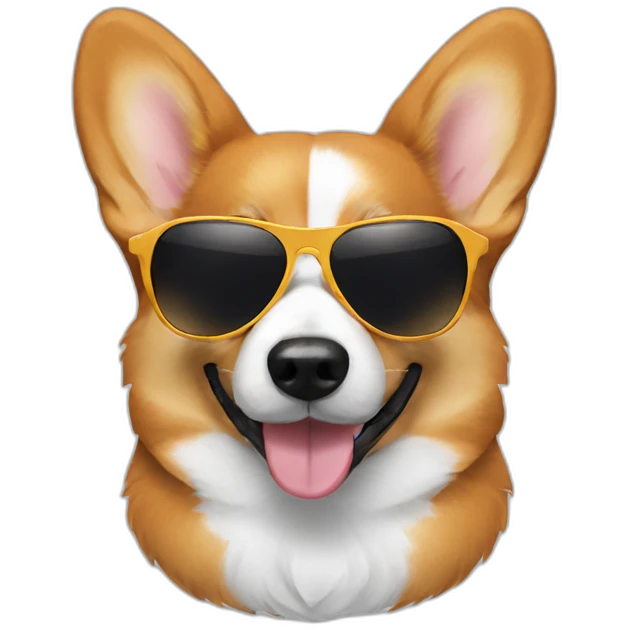 corgi with sunglasses emoji
