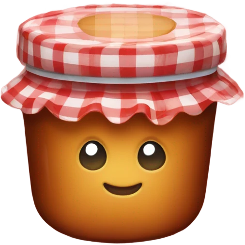 apple jam with gingham lid emoji
