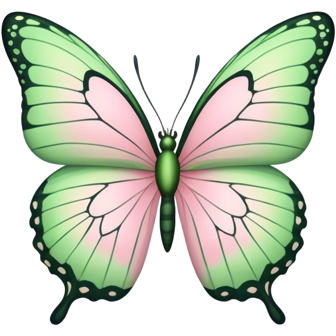 Light Green and light pink butterfly emoji