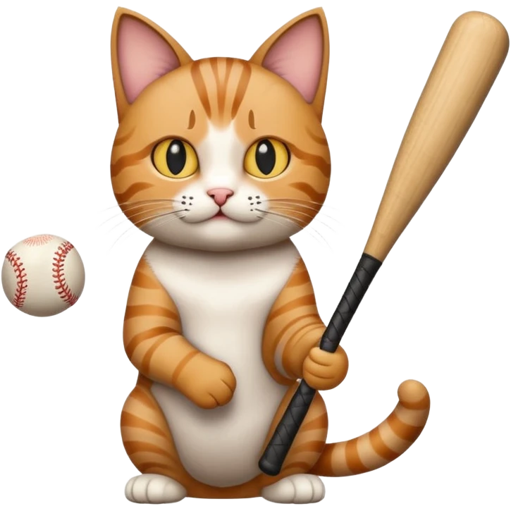 cat with baseball bat emoji