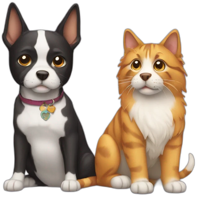 Dog with cat emoji