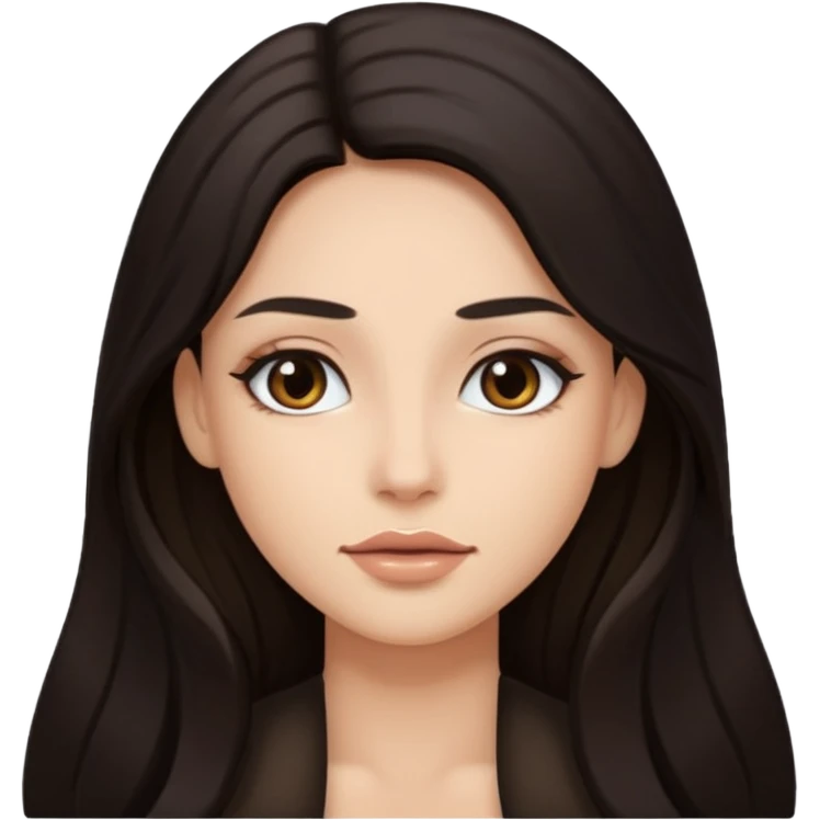 CHEVEUX UN PEU PLUS FONCER AVC DU MAQUILLAGE mais on voit pas le maquillage et elle a des cheveux long emoji