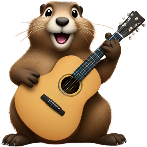 Groundhog playing a guitar emoji
